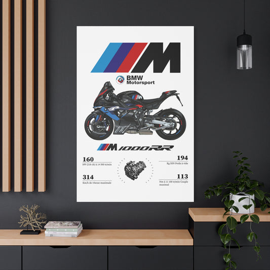 BMW M 1000 RR Matte Canvas, Stretched, 1.25"