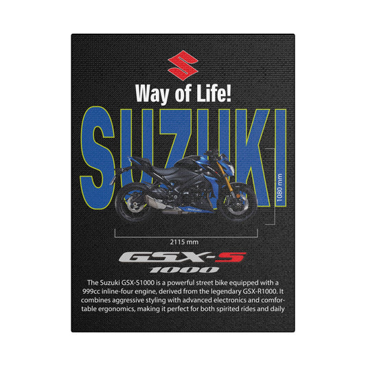 Suzuki GSXS 1000, Satin Canvas, Stretched